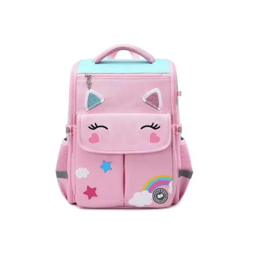 Eazy Kids 3D Unicorn School Bag -Pink | Waterproof Backpack with Laptop Sleeve & Reflective Safety Strips