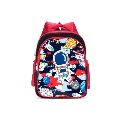 Eazy Kids Astronaut School Bag -Red Space-Themed Waterproof Backpack with Reflective Strips by SAMBOX