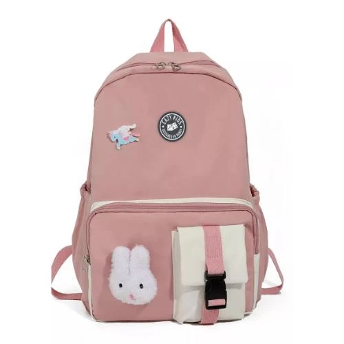 Eazy Kids Vogue XL School Bag -Pink Rabbit Backpack with Laptop Compartment by SAMBOX