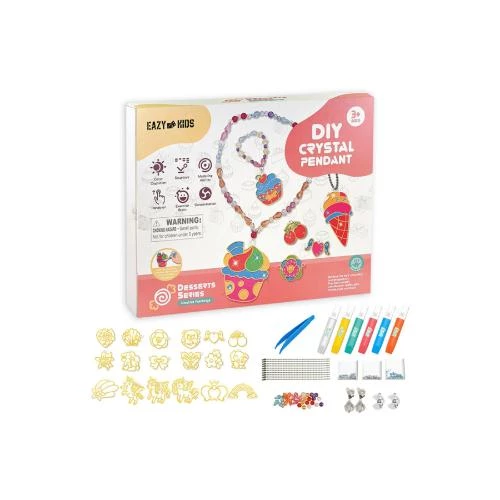Eazy Kids DIY Dessert Crystal Pendant Making & Coloring Set XL -Art & Craft Kit by SAMBOX
