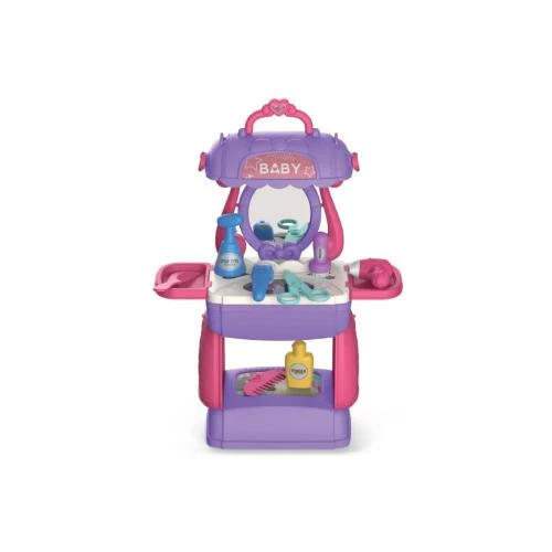 Little Story Role Play Beautician Salon Beauty Parlor Toy Set Satchel (21 Pcs) -Purple, 3-In-1 Mode by SAMBOX
