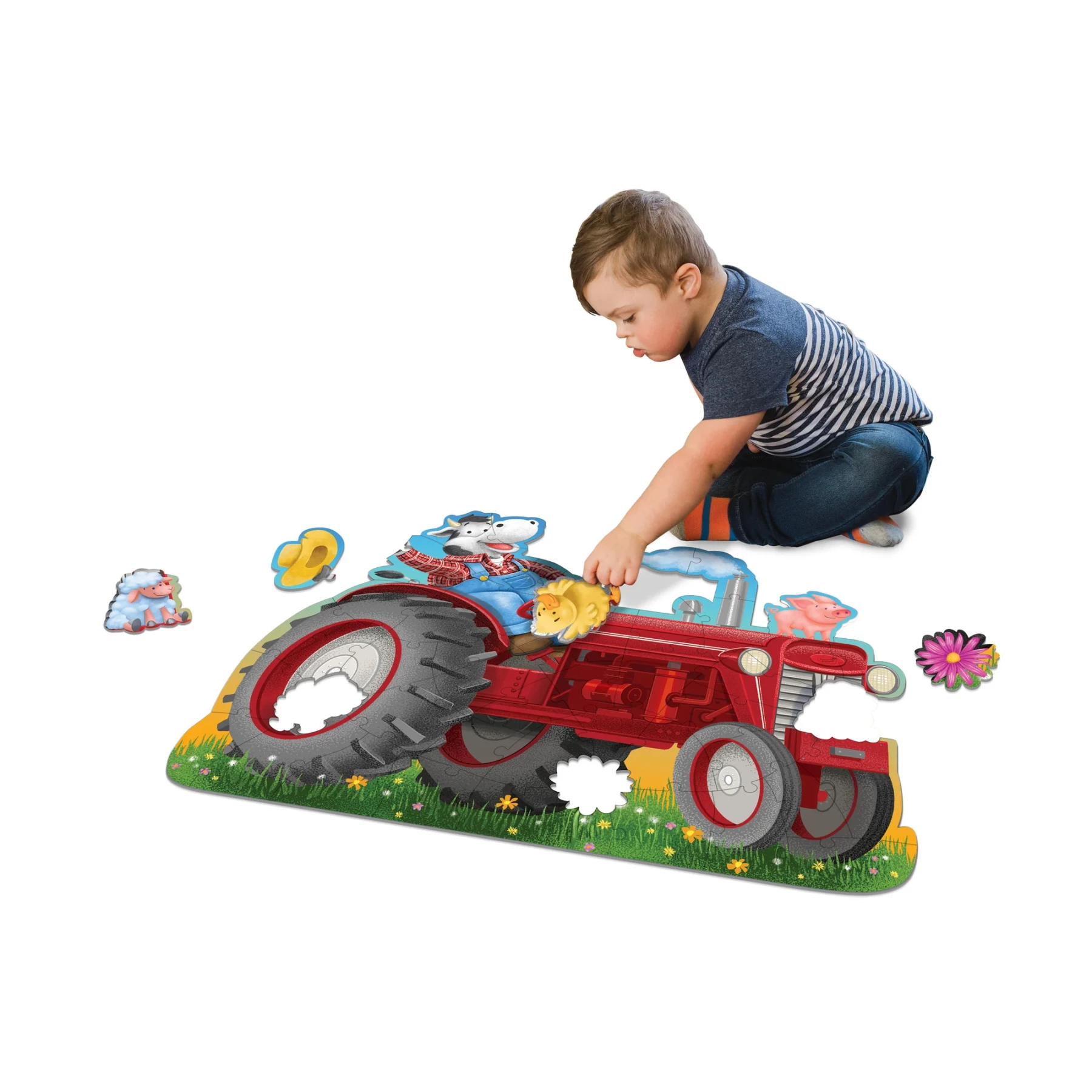 Floor Puzzle: Tractor  Giant 47-Piece Jigsaw for Kids