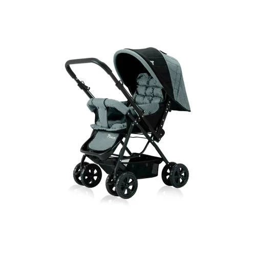 Teknum Reversible Look at Me Stroller -Dark Grey with Peek-a-Boo Canopy & Coffee Cup Holder