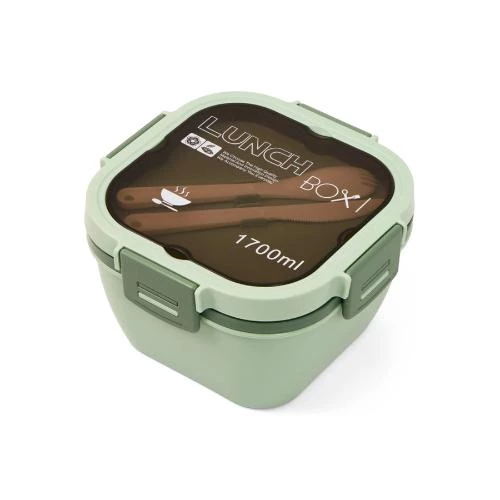 Eazy Kids Lunch Box -Green 5-Compartment Leakproof Bento Box with Spoon & Fork by SAMBOX