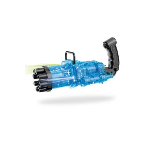 Little Story 8-Hole Bubble Machine Gun with Lights for Kids -Blue Automatic Bubble Blower by SAMBOX