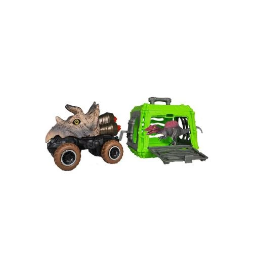 Little Story Kids Toy Pull Back Dinosaur with Cage -Brown