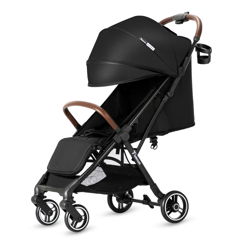 Teknum EXPLORER 2 Auto-Fold Stroller with Wide Seat & Carry Bag - Black