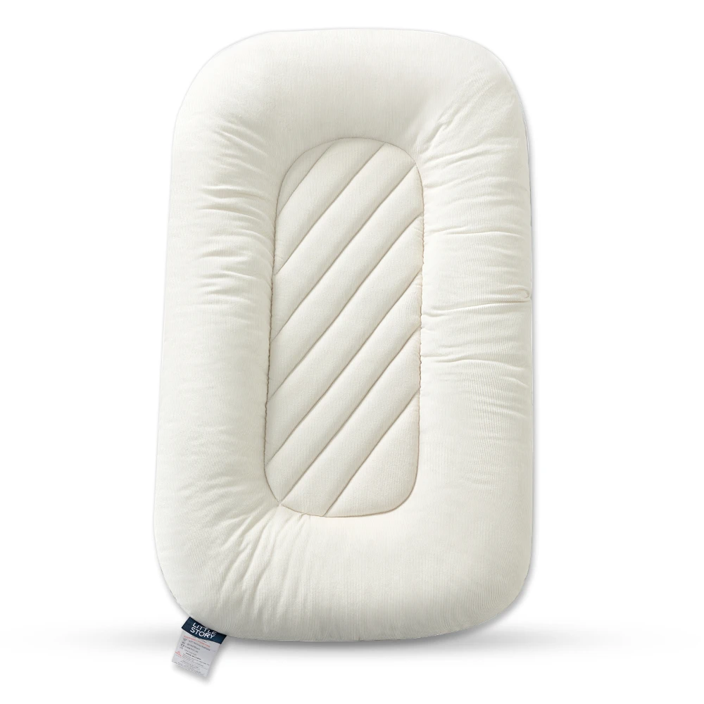 Little Story Portable Baby Lounger Sleeping Pod - White | Cozy & Travel-Friendly Nest for Newborns