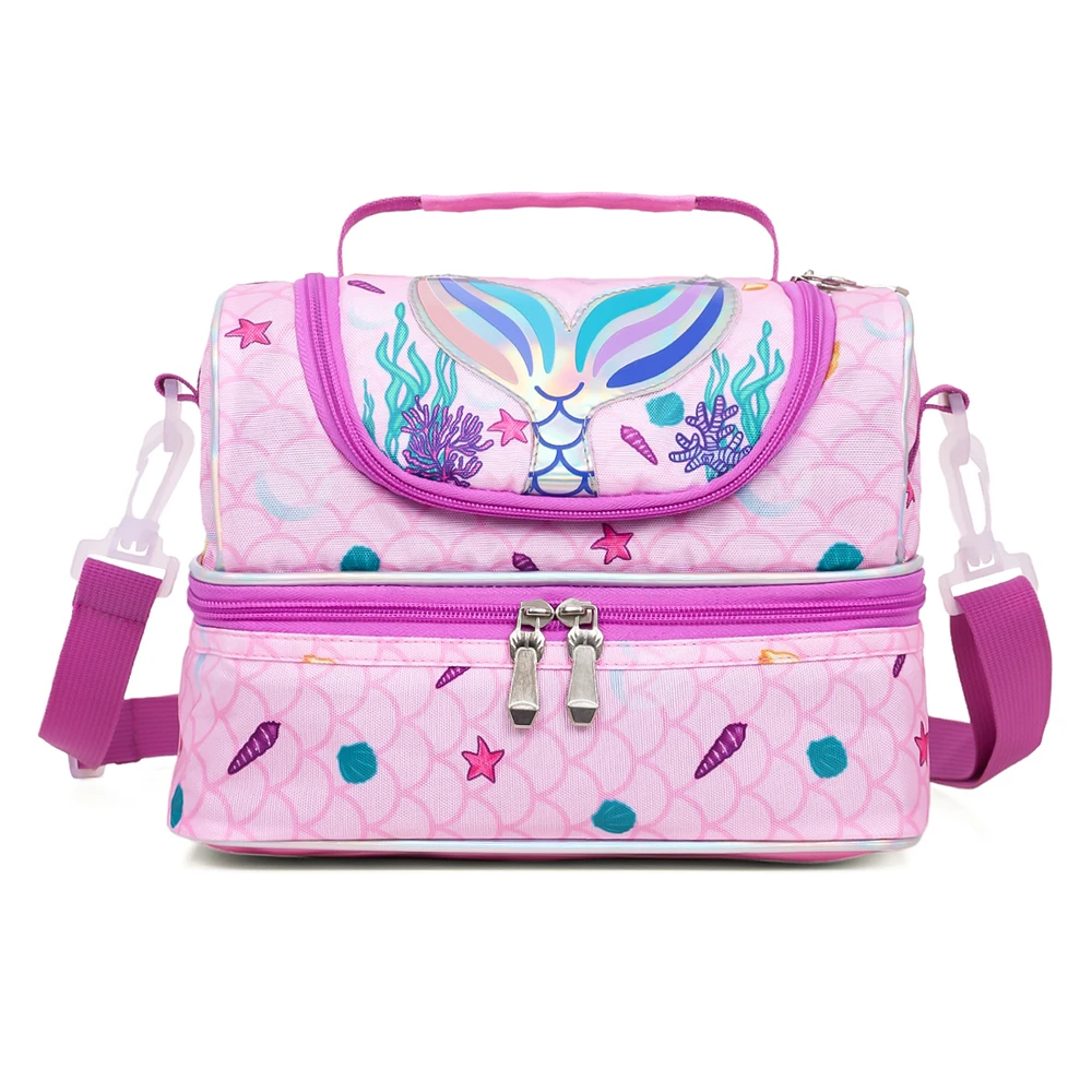 Eazy Kids Dual Compartment Lunch Bag - Mermaid, Purple