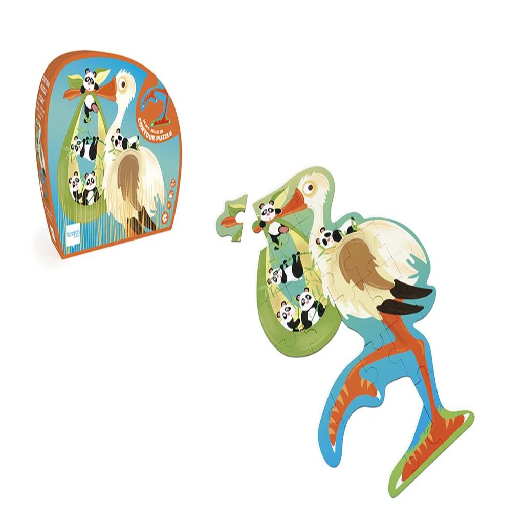 Stork Contour Puzzle 24Pcs - Scratch Europe