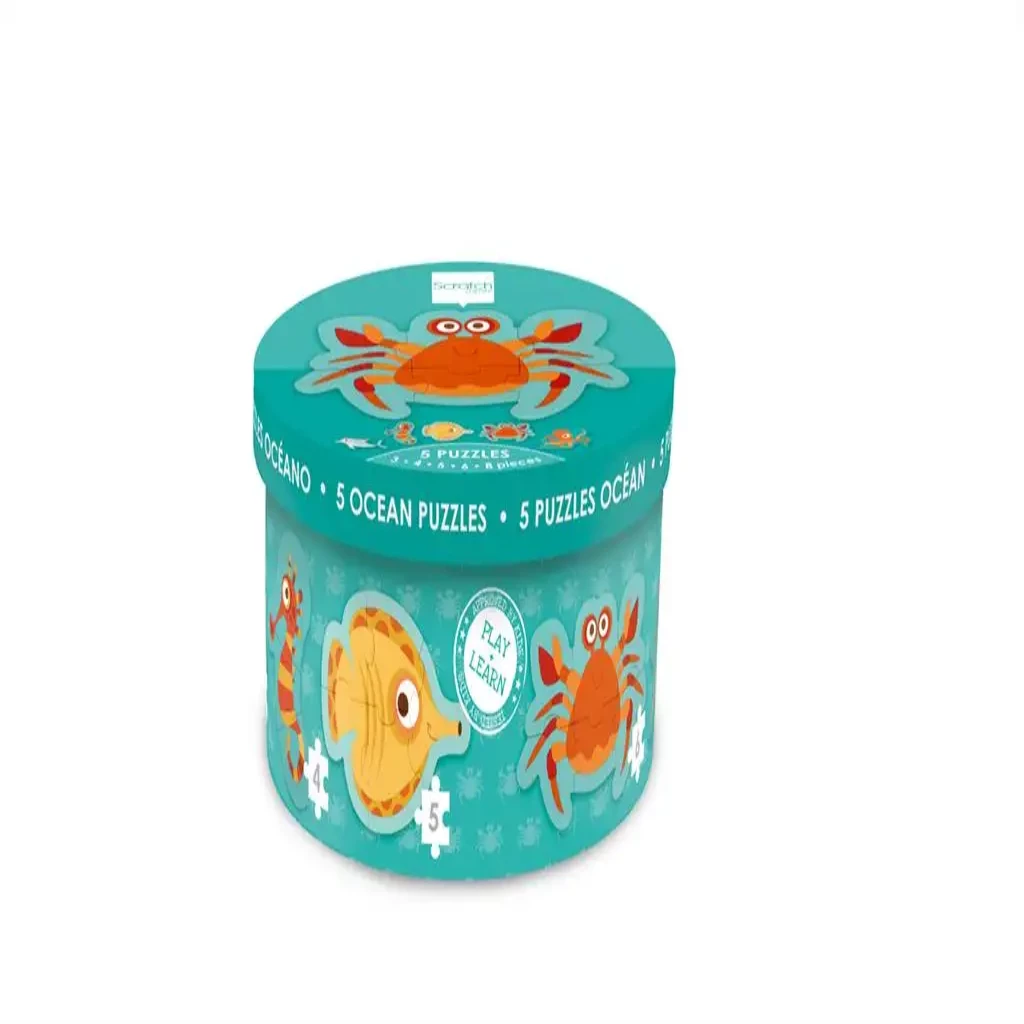 Scratch Europe Starter Puzzles - Ocean with 5 Puzzles (3, 4, 5, 6, 8 Pieces)