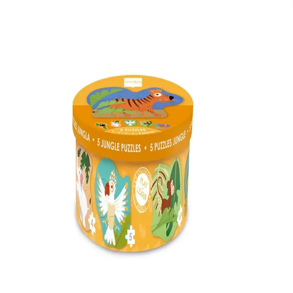 Scratch Europe Starter Puzzles - Jungle With 5 Puzzles (3, 4, 5, 6, 8 Pieces)