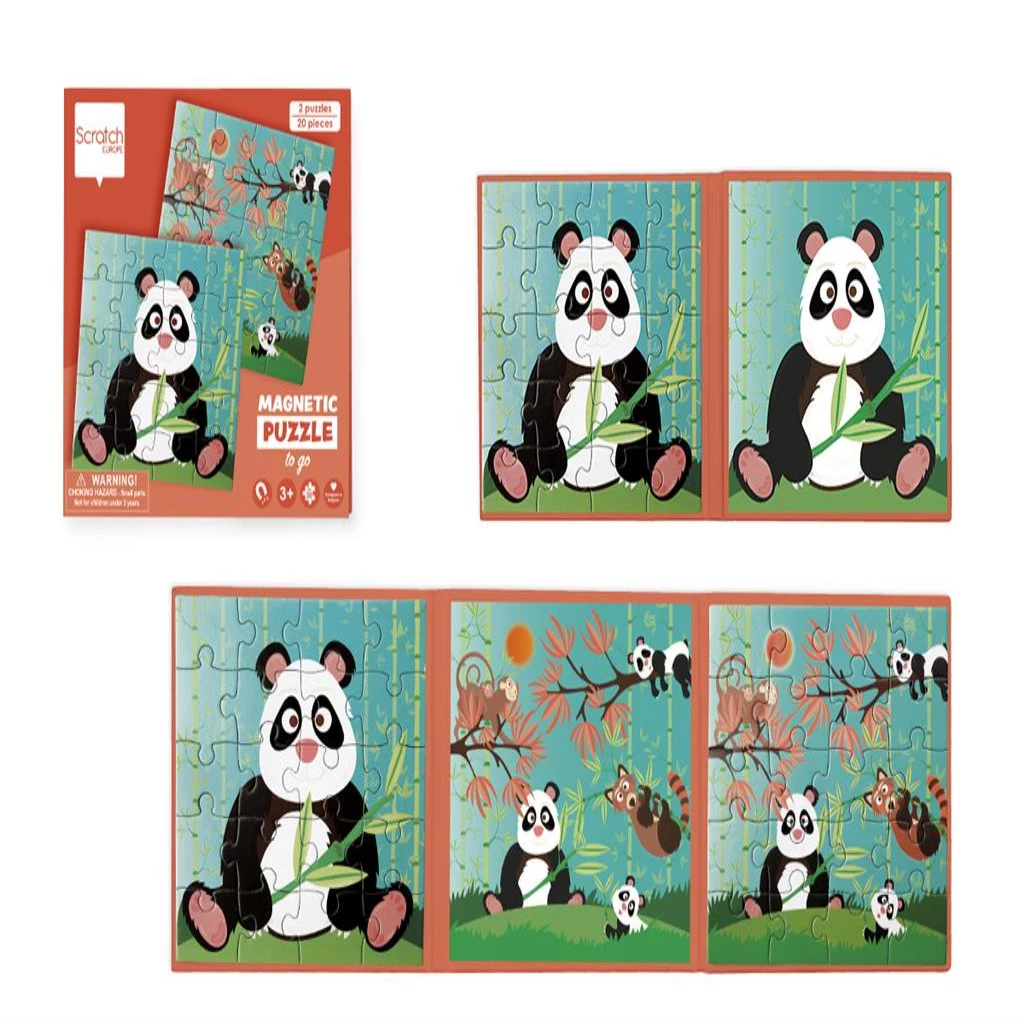 Magnetic Puzzle Book To Go - Panda 20 Pcs