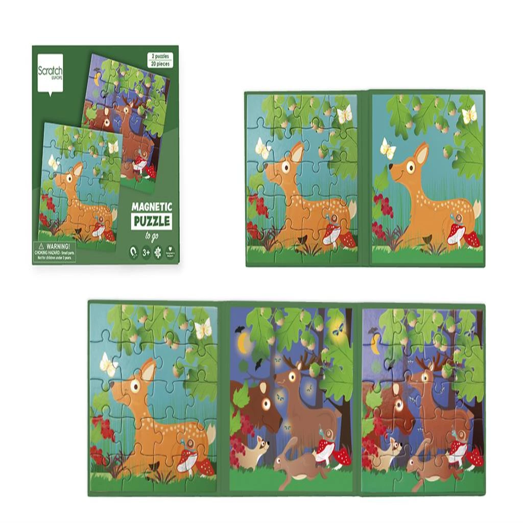 Magnetic Puzzle Book To Go - Forest Life 20 Pcs