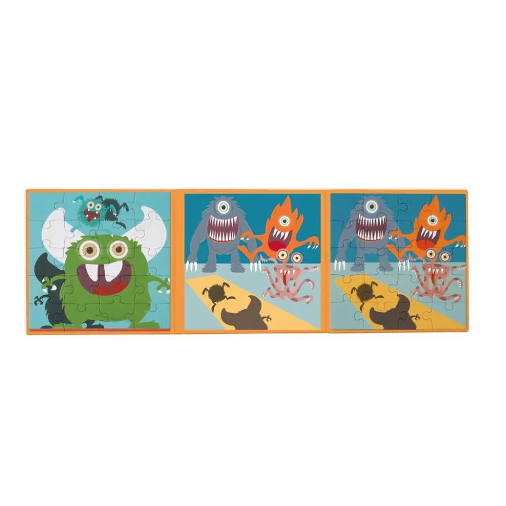 Magnetic Puzzle Book To Go - Monster Theme Interactive Playset

