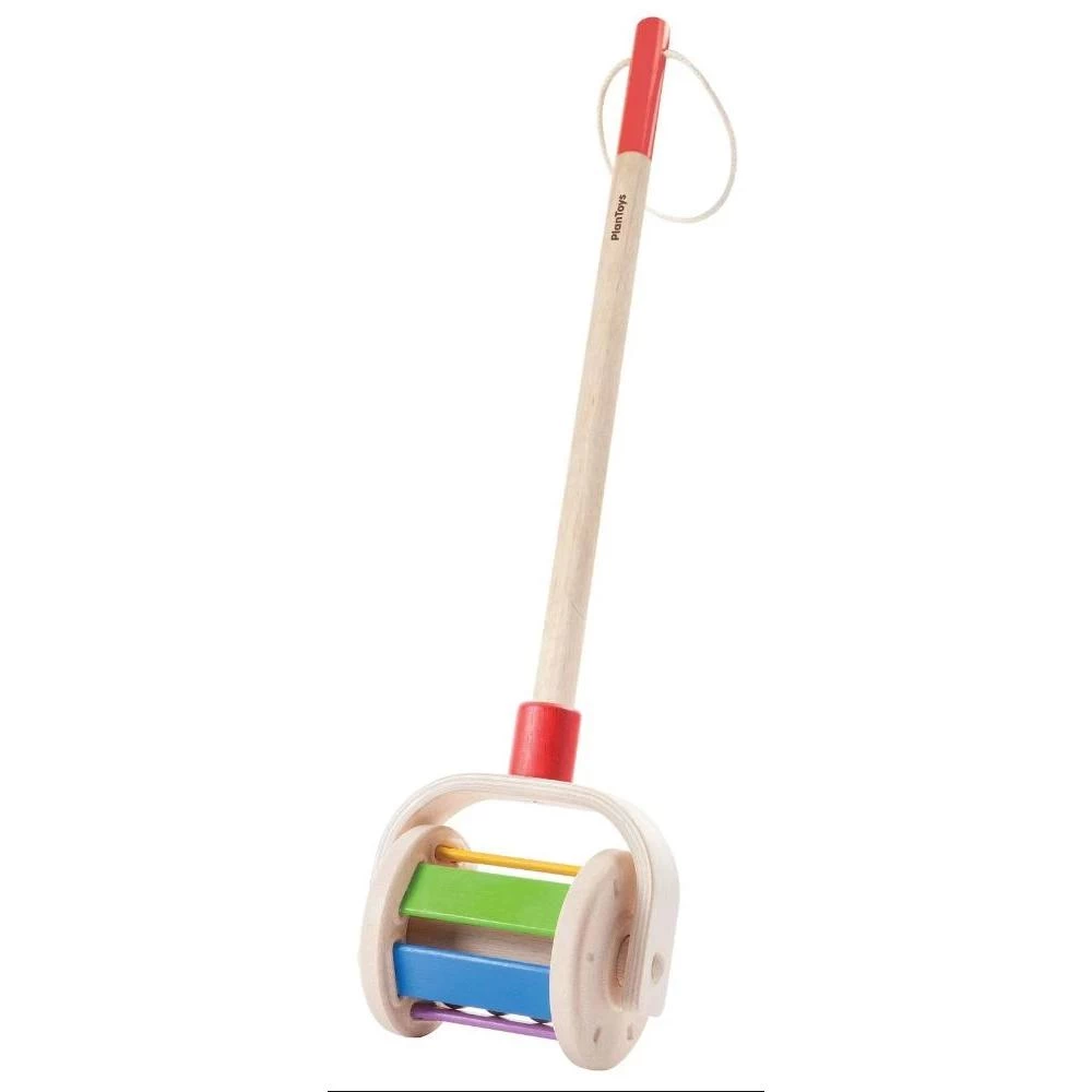 PlanToys Wooden Walk N Roll - Eco-Friendly Push & Pull Toy for Kids' Motor Skills & Active Play
