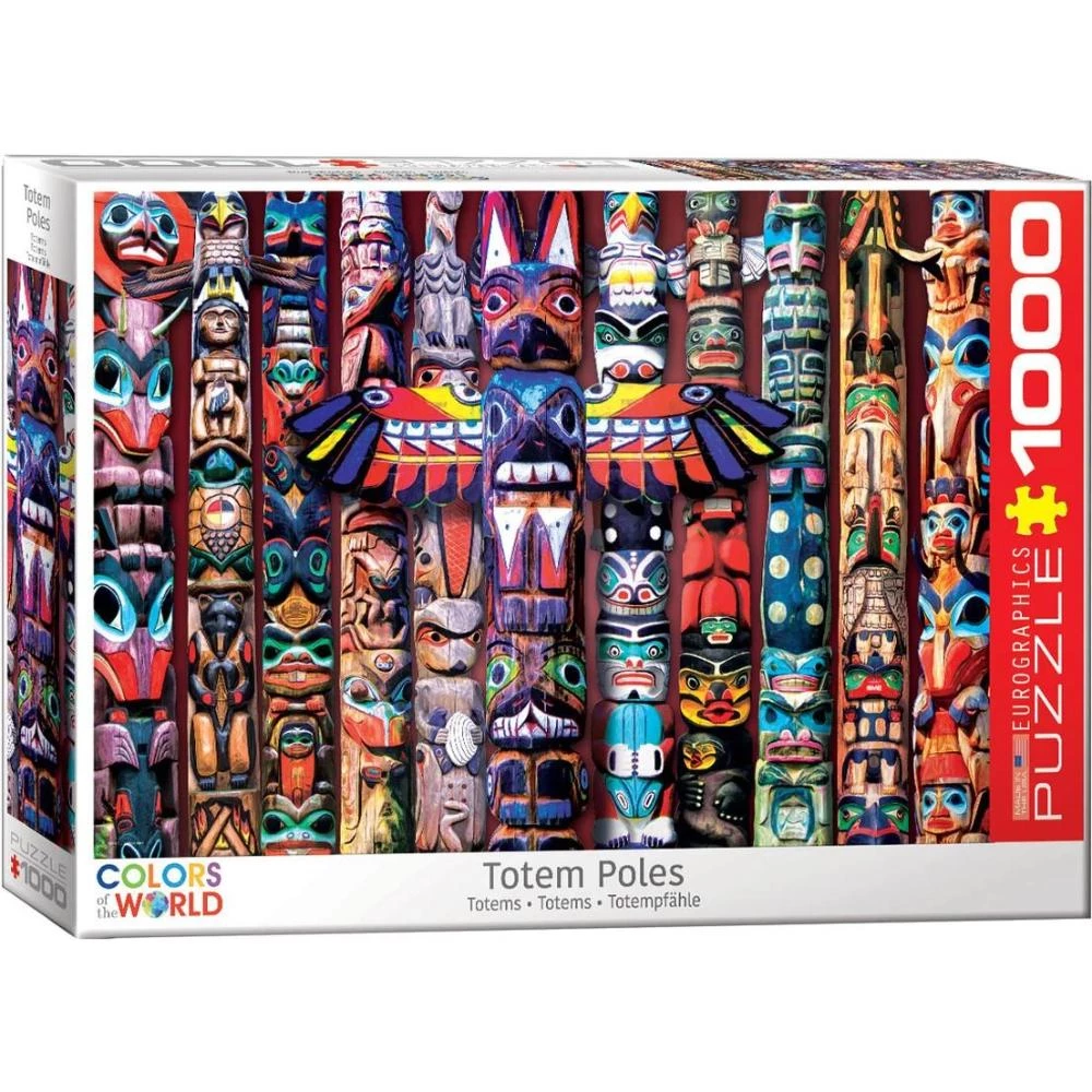 EuroGraphics Canadian Totem Poles 1000-Piece Puzzle - Indigenous Art and Culture Puzzle
