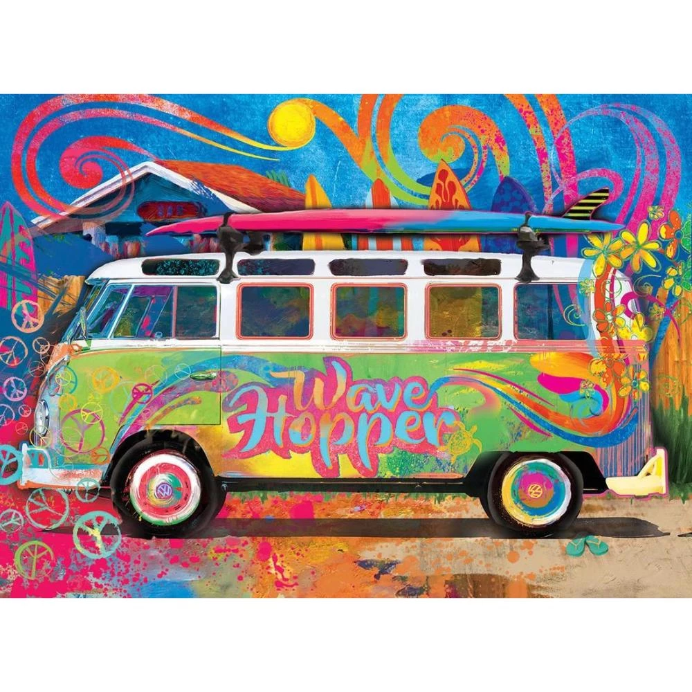 EuroGraphics VW - Wave Hopper 550-Piece Puzzle in a Collectible Tin - Retro Volkswagen Van Puzzle