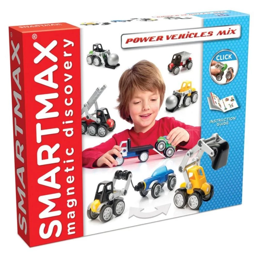 Power Vehicles Mix by SmartMax - Magnetic Discovery Building Set for Ages 3+