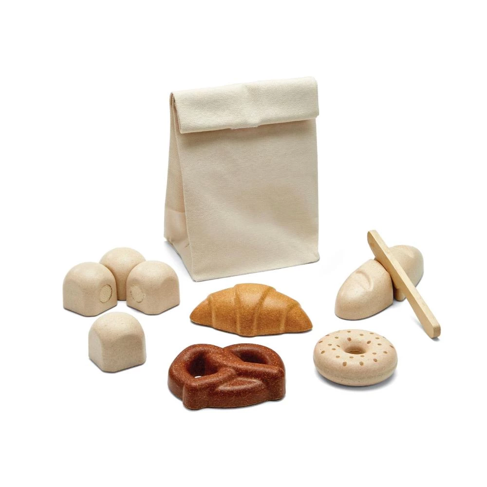 PlanToys Wooden Bread Set - Pretend Play Bakery & Picnic Toy