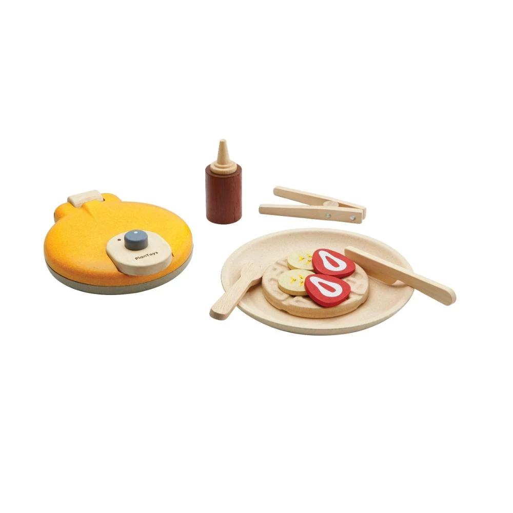 PlanToys Wooden Waffle Set - Pretend Play Kitchen Toy