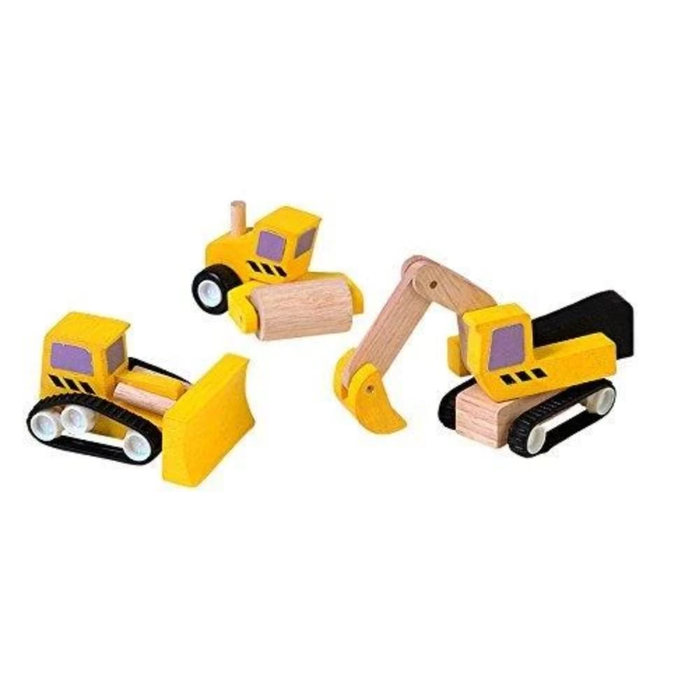 PlanToys Wooden Road Construction Set - Montessori Pretend Play & Building Toy

