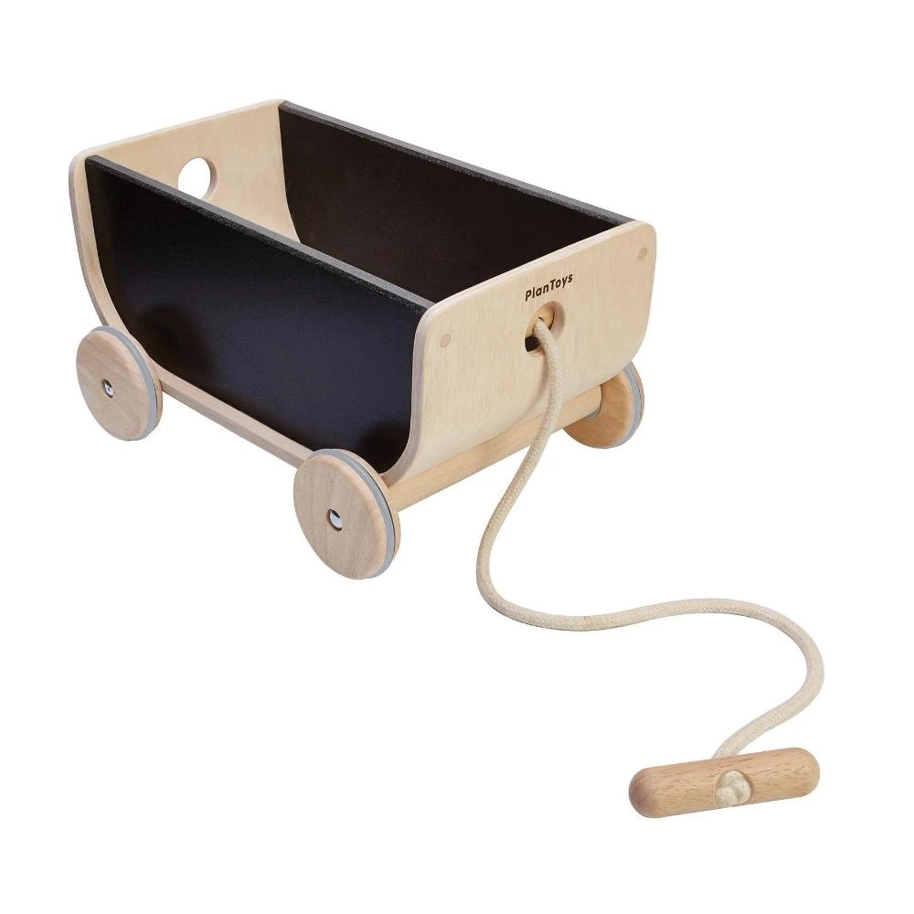 Wagon - Black - Eco-Friendly Wooden Toy Wagon for Kids - Durable & Versatile for Play and Storage
