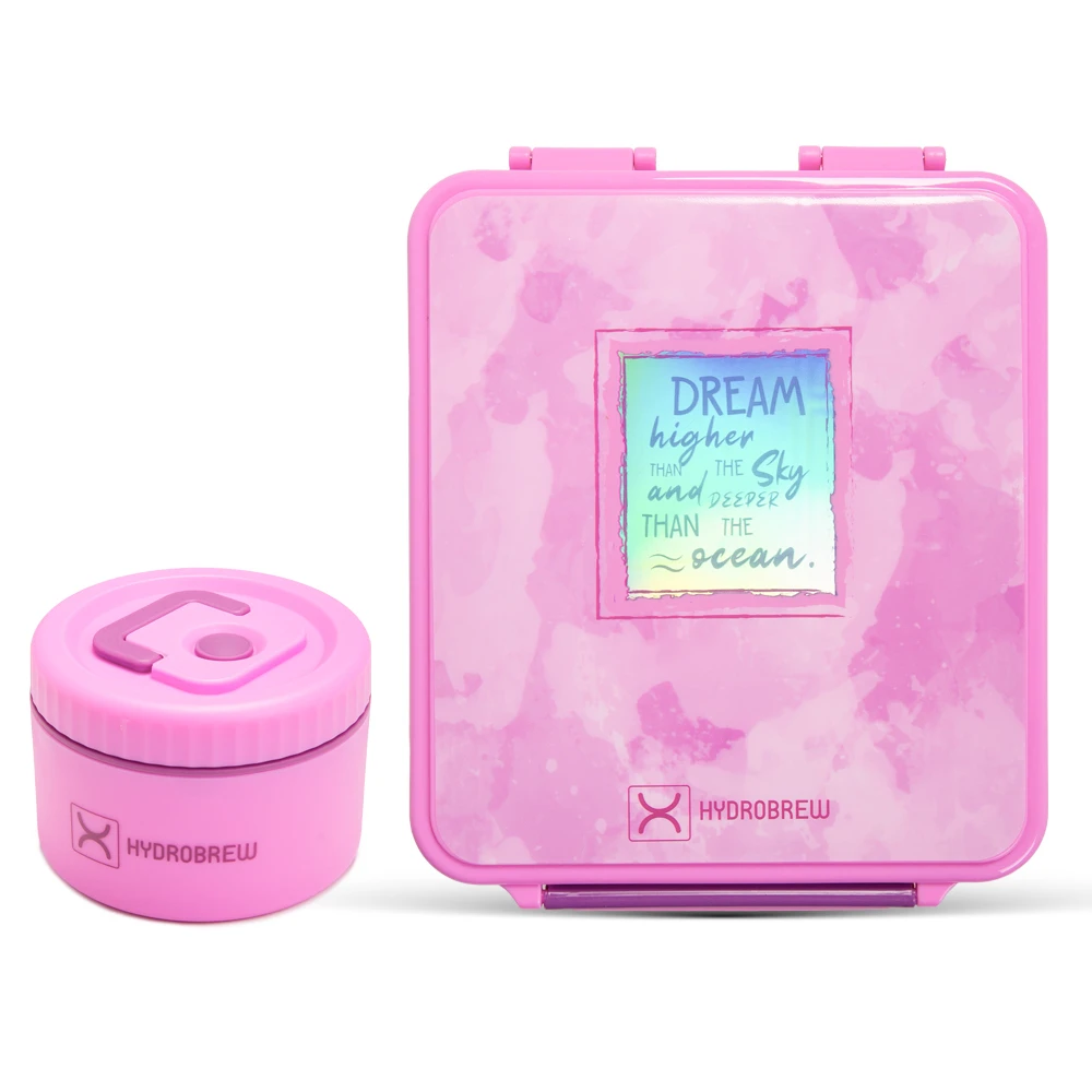 Hydrobrew Bento Lunch Box with Steel Food Jar - Dream Pink