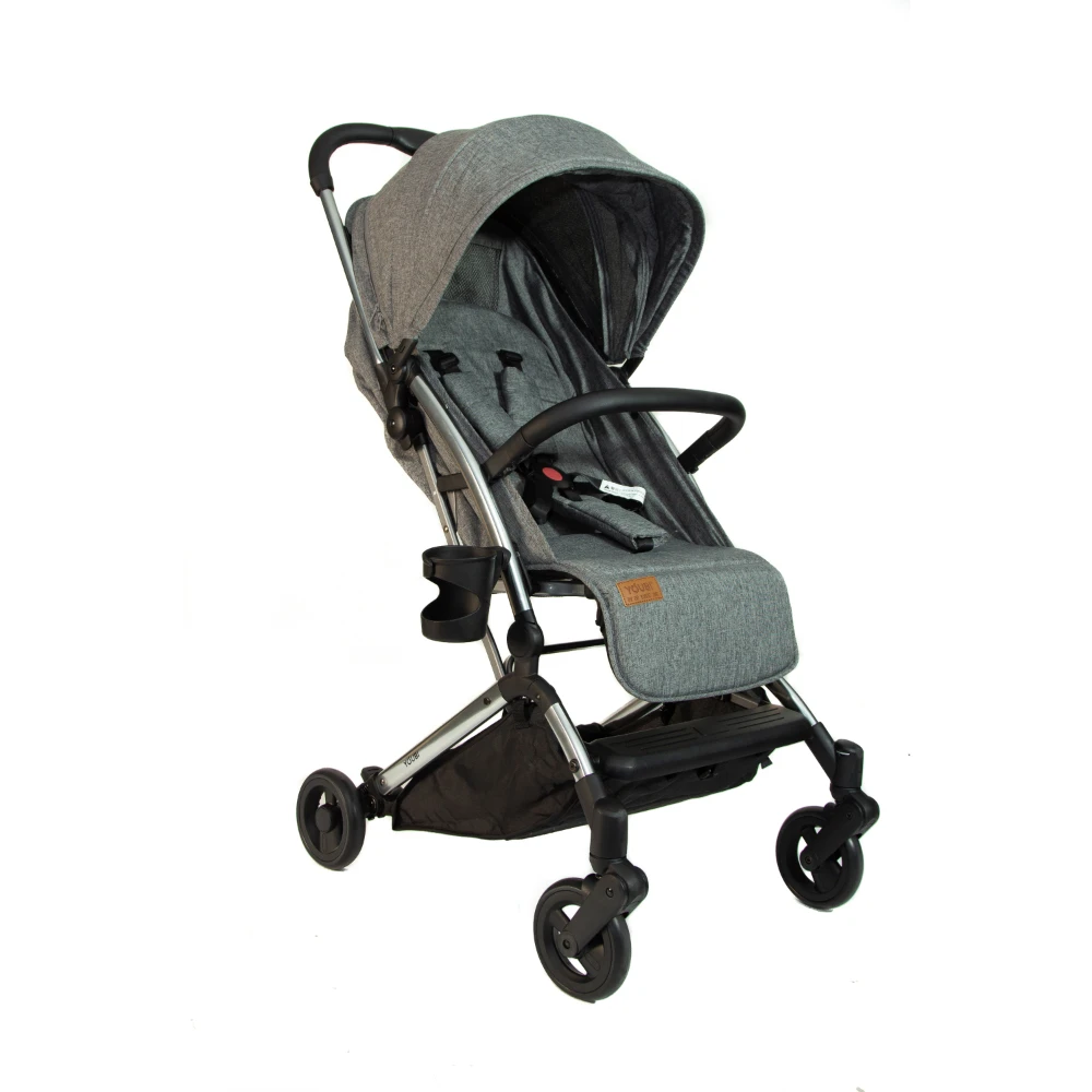 Youbi Toddler German Travel Light Stroller with New Born Attachment - Grey