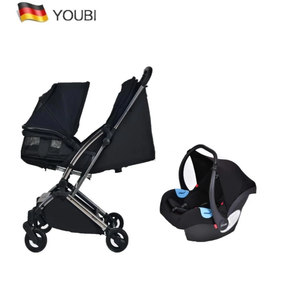 Youbi Toddler German Travel System with New Born Attachment - Black