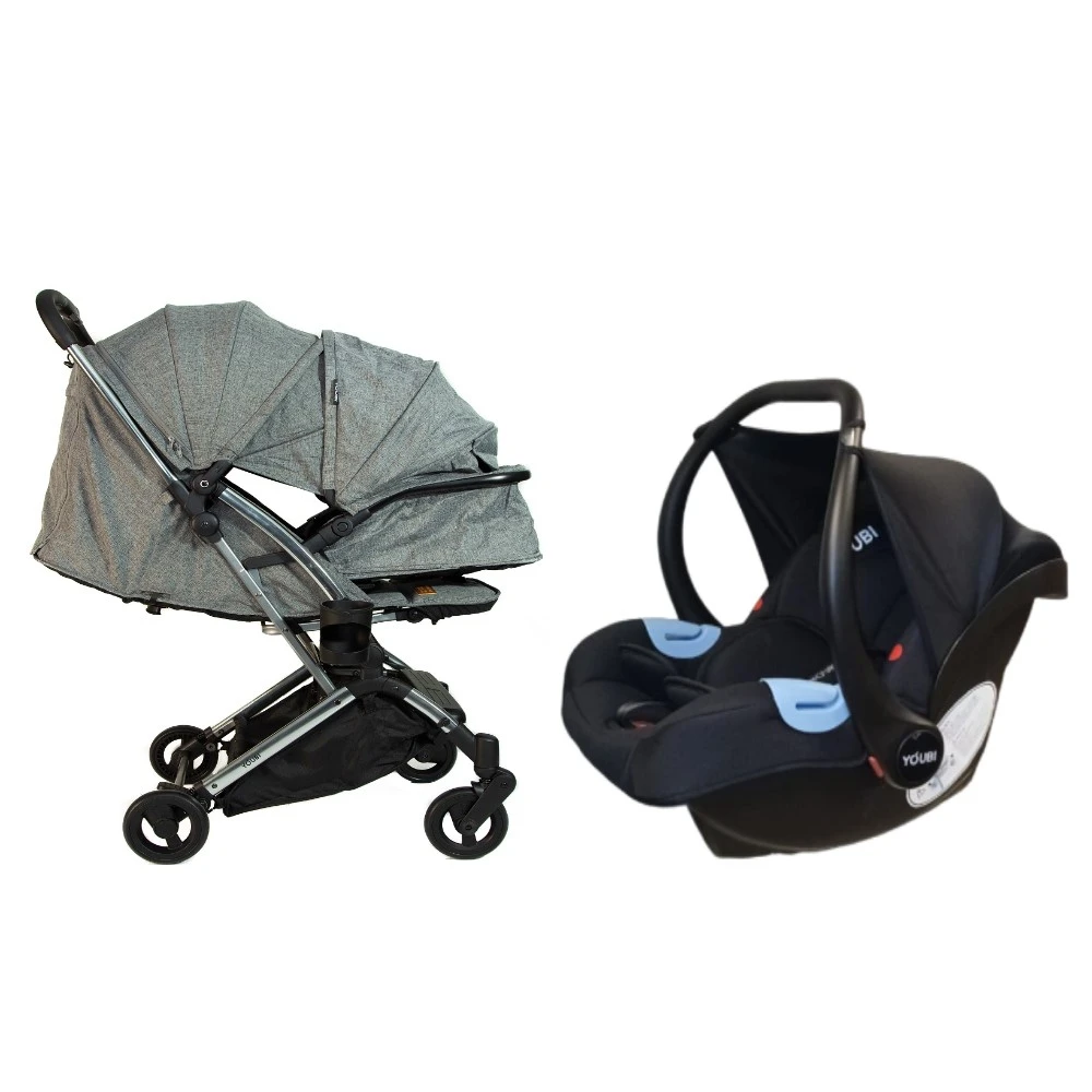 Youbi Toddler German Travel System with New Born Attachment - Grey&Black