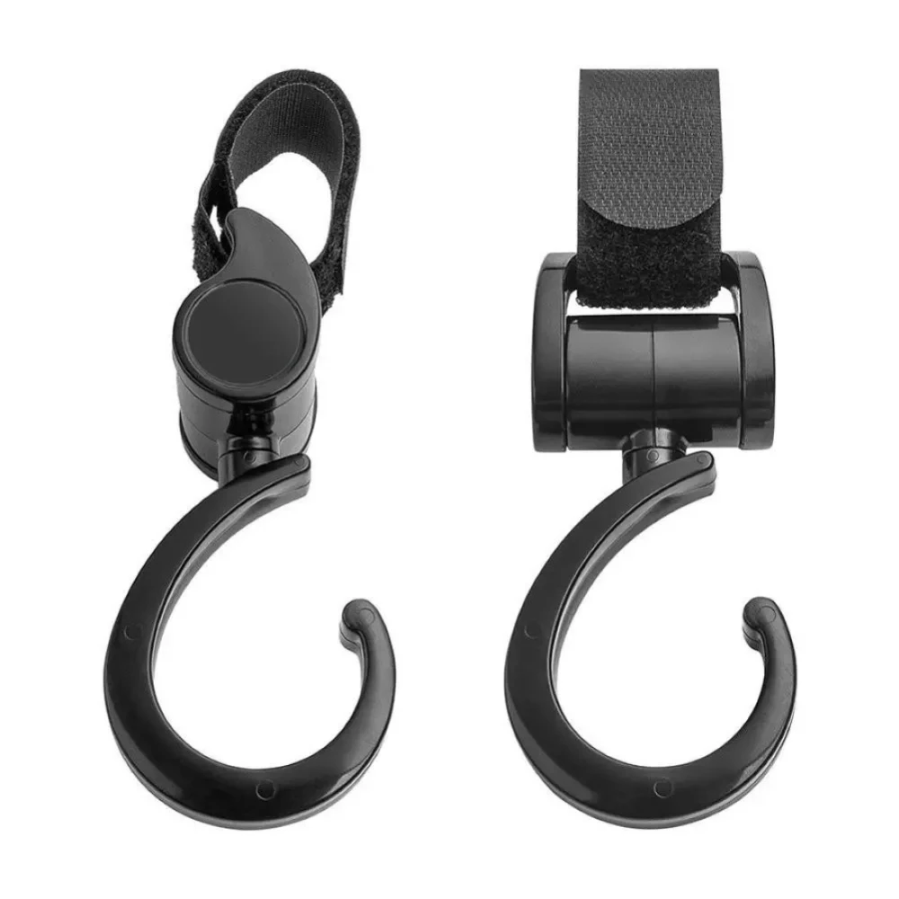 Pikkaboo - 2pcs Multi Purpose 360 Swivel Hooks for Stroller - Black - Black
