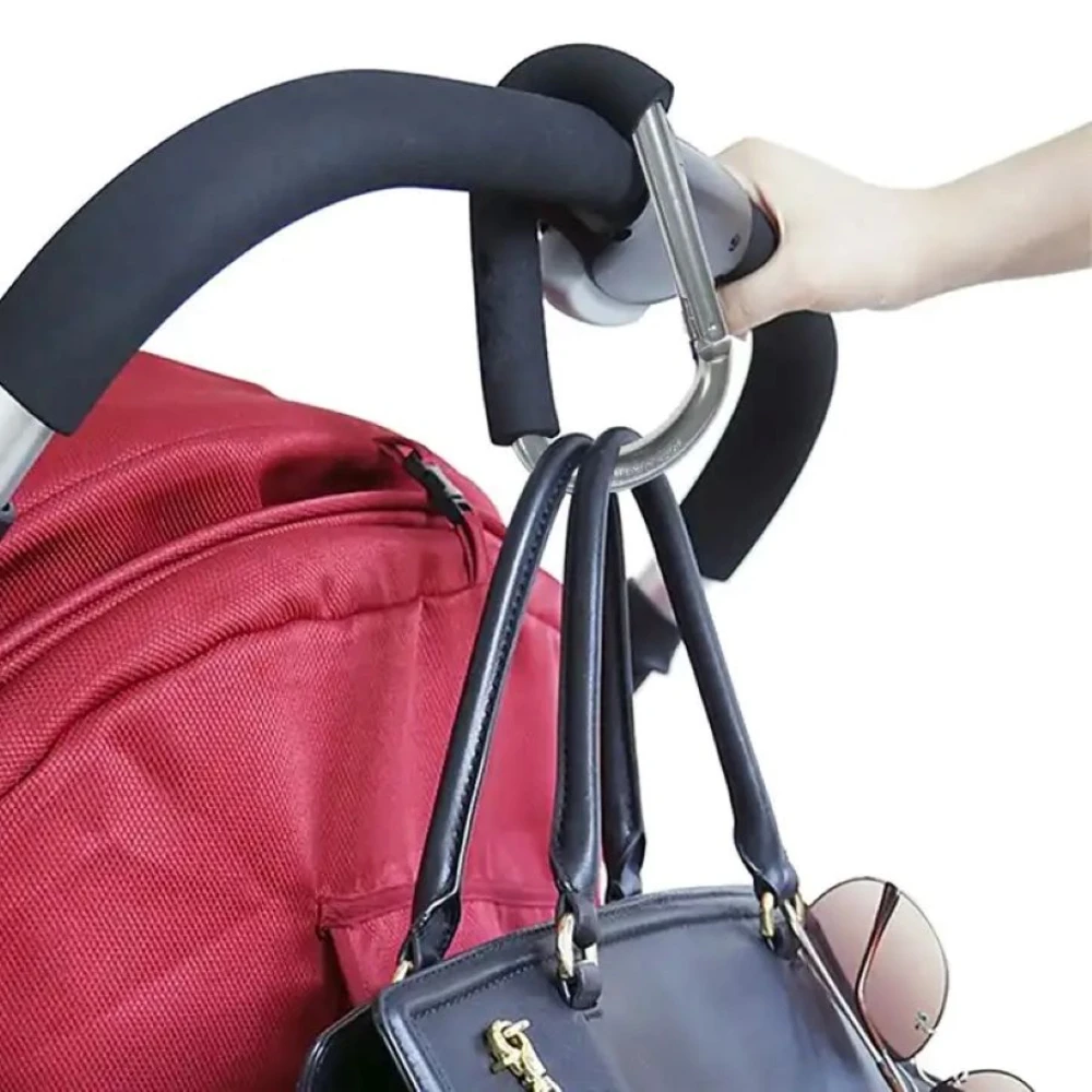 Pikkaboo Universal Non-Slip Metal Stroller Hook - Silver