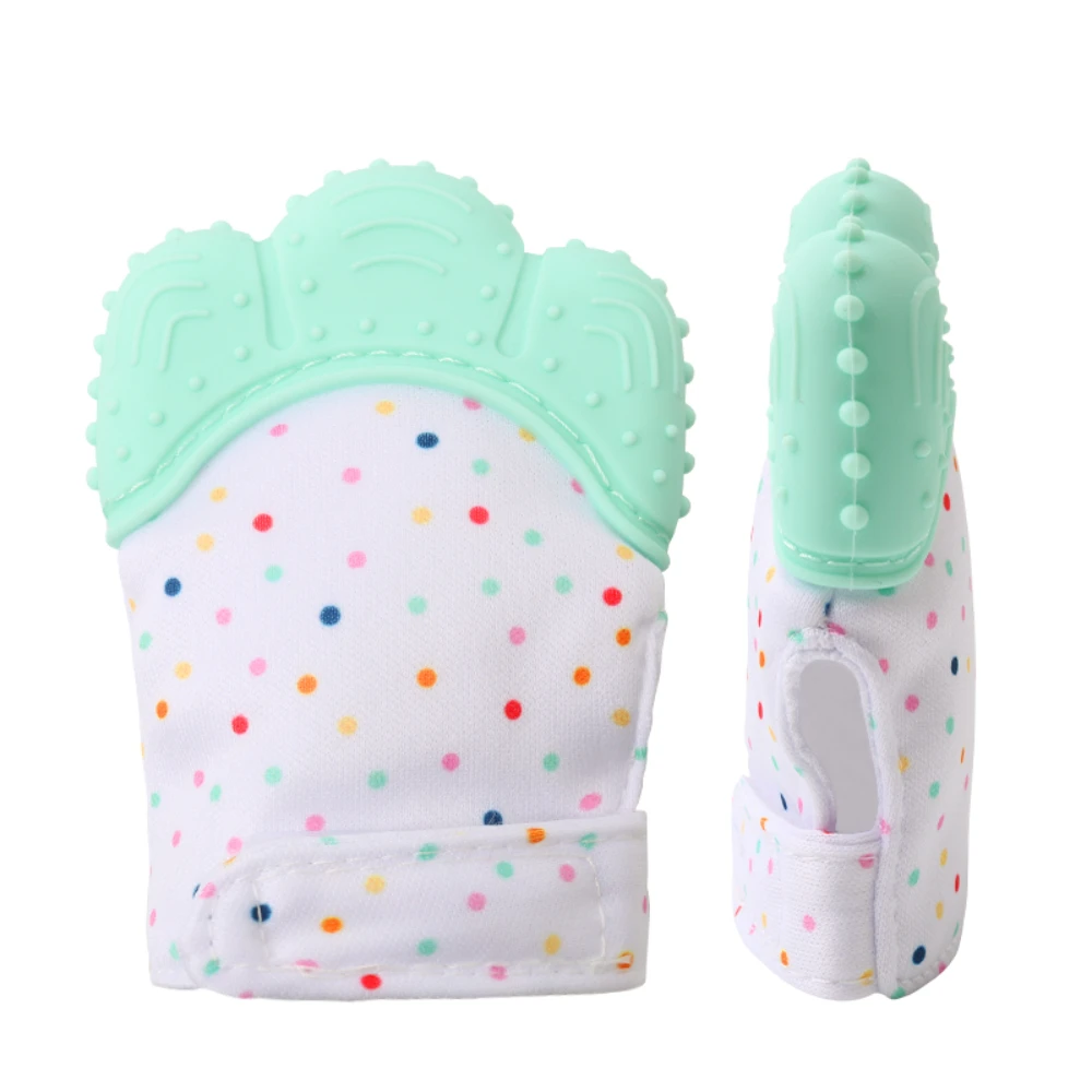 Organic 2in1 BPA Free nonslip baby mitten teether & pacifier