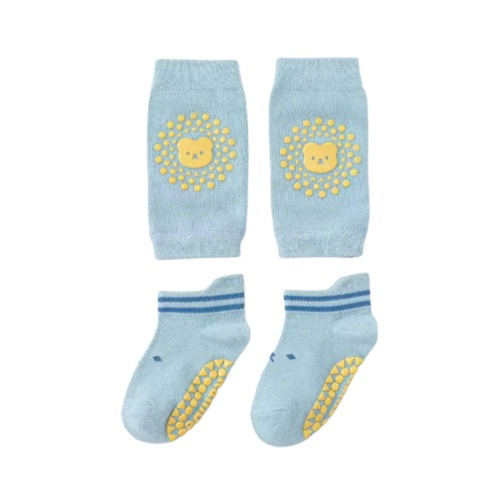 Pikkaboo SoftCrawl Baby Crawling Set - Greyish Blue - Greyish Blue