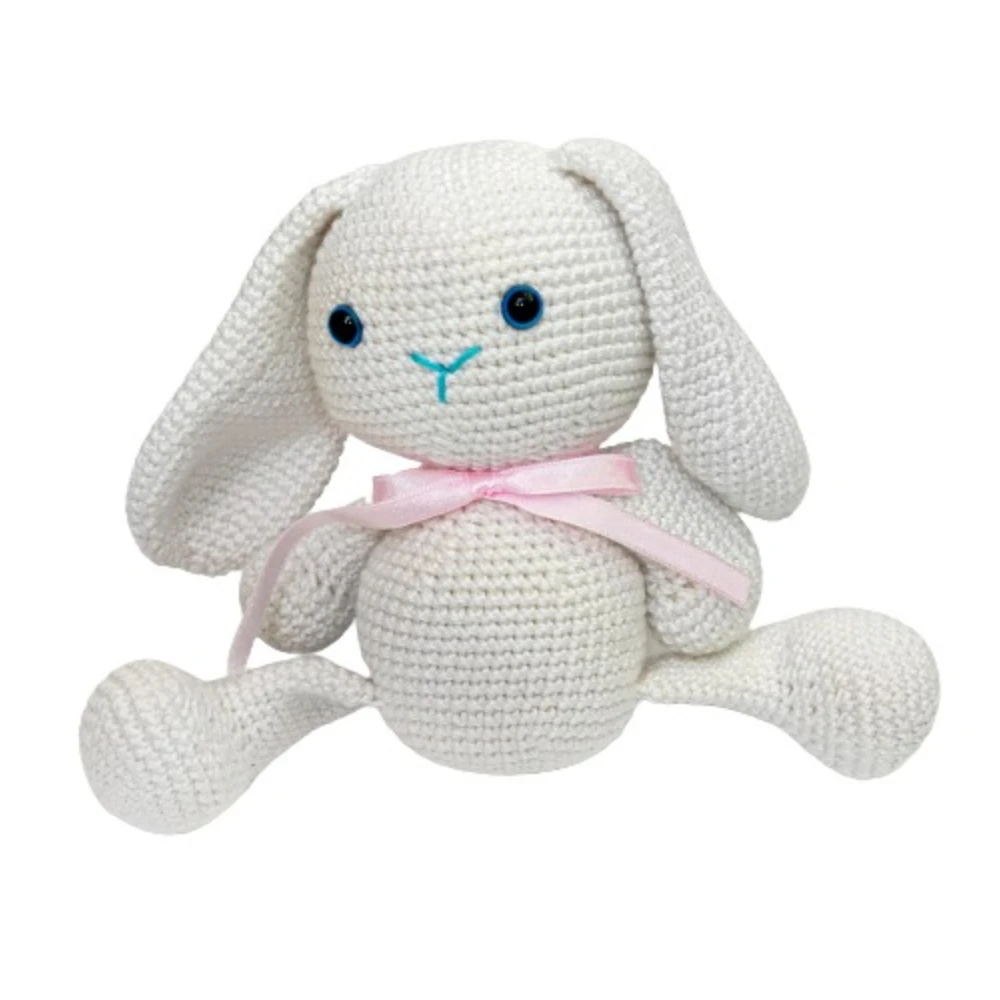 Pikkaboo - Snuggle & Play Crocheted Bunny - White