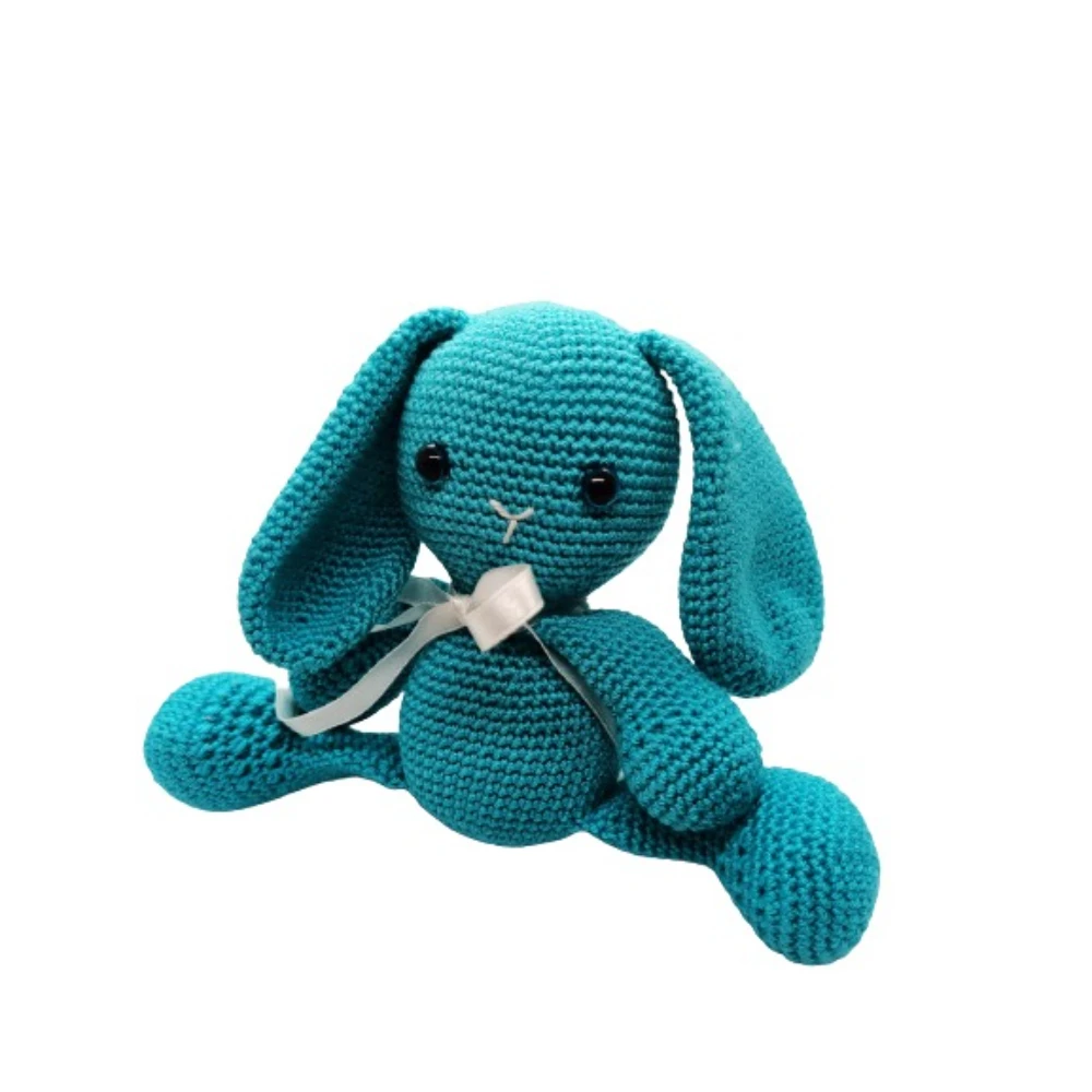 Pikkaboo - Snuggle & Play Crocheted Bunny - Blue