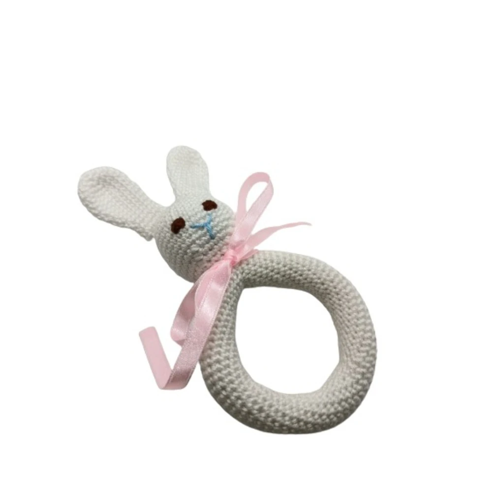 Pikkaboo - Handmade Crocheted Bunny Teether - White