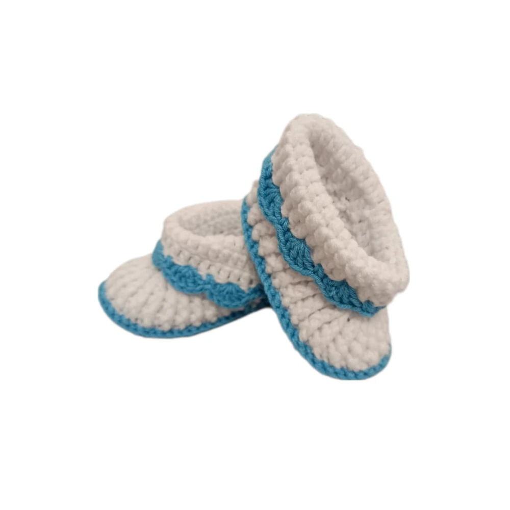 Pikkaboo - HeavenlyHugs Handmade Crochet Booties - My first shoes - Blue - Boys