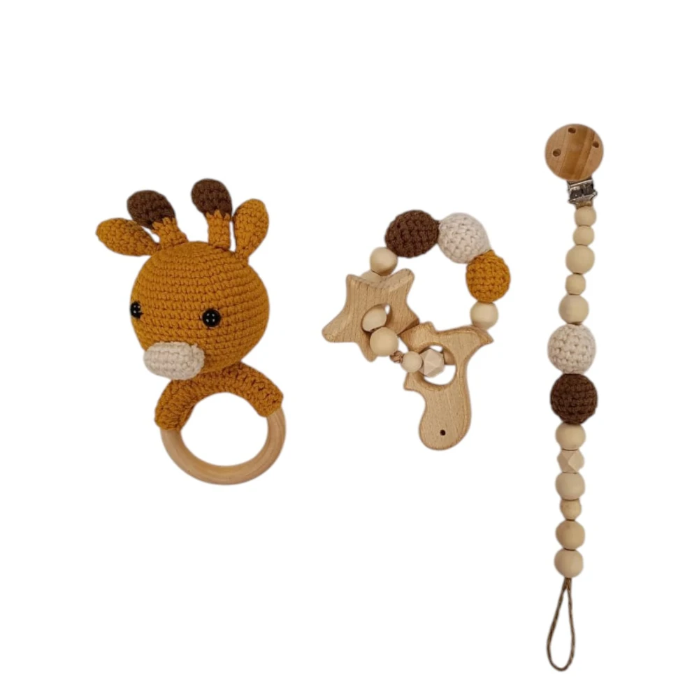 Pikkaboo HeavenlyHugs Handmade Crochet Baby Gift Set - Giraffe - Multicolor