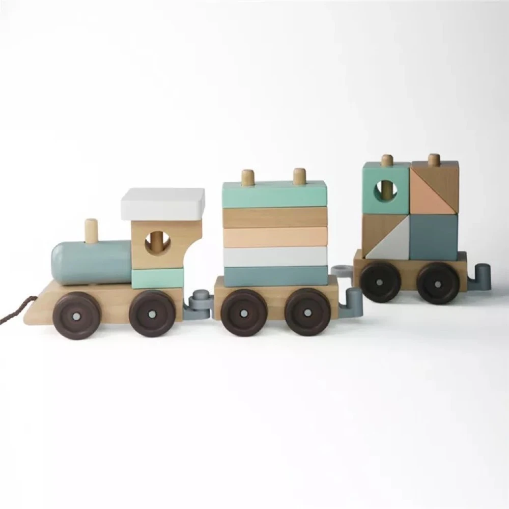 Woody Buddy - Train Stacker Pull along - Green - Green