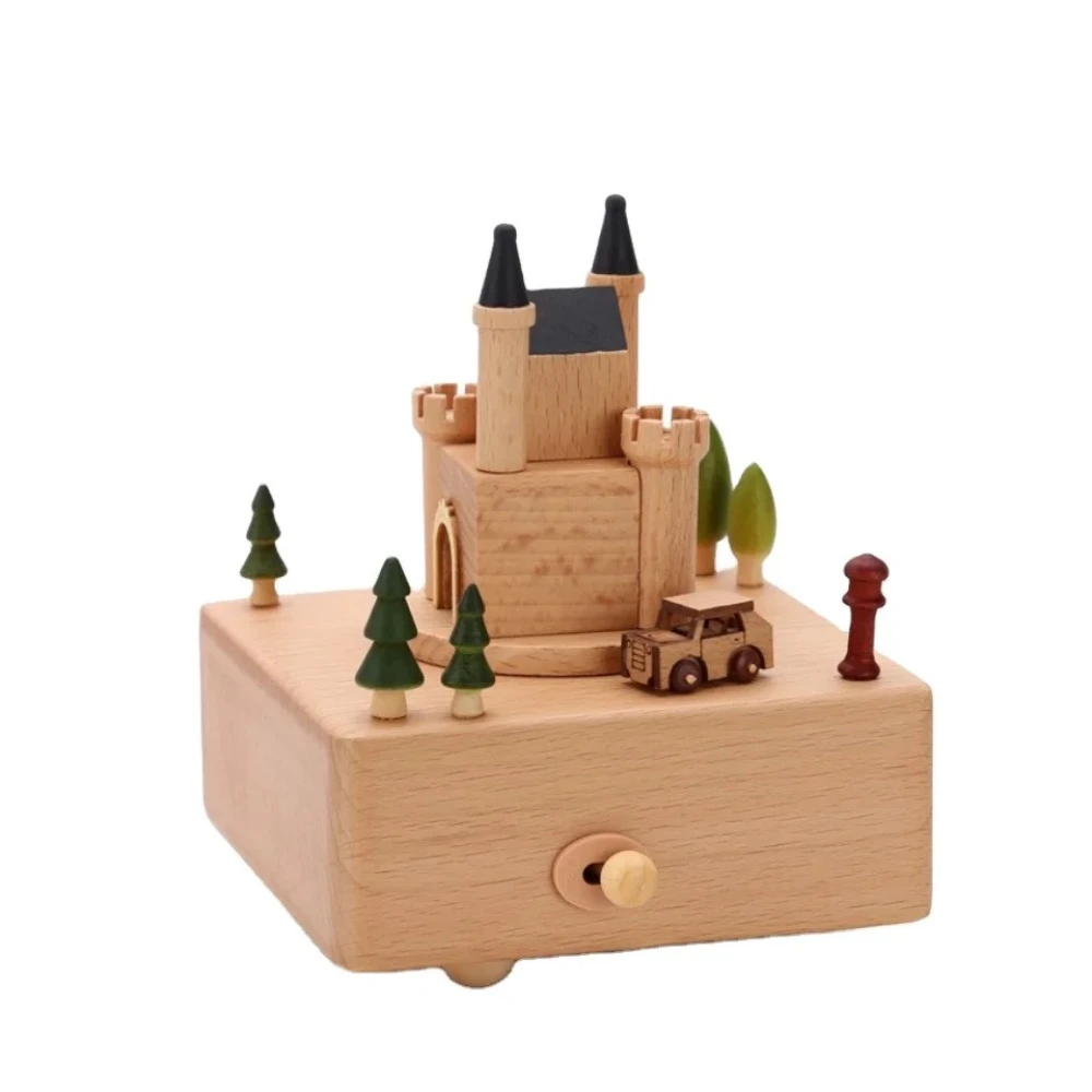 Woody Buddy - Musical Carousel - Castle - Beige