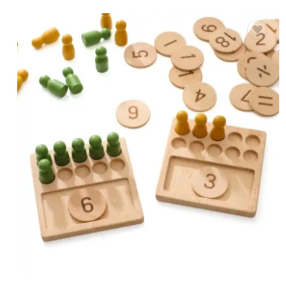 Woody Buddy - Counting Pegs - Natural - Beige