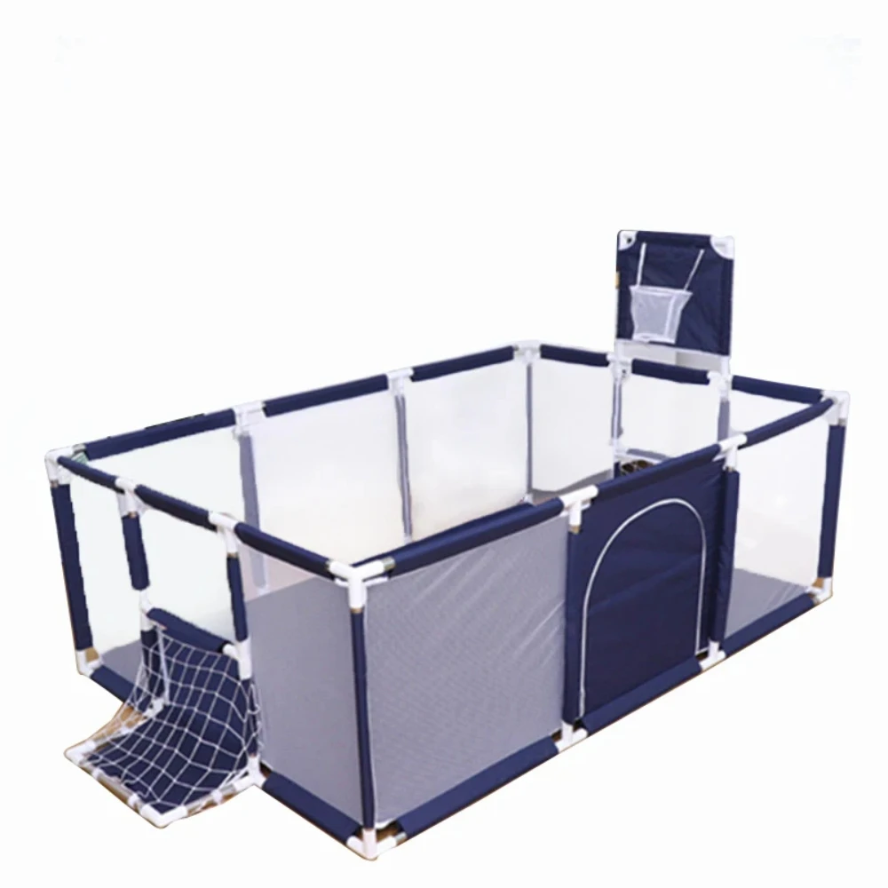 Pikkaboo Happy Game Fence Baby Playpen with Basketball Hoop & 30 Free balls - Navy