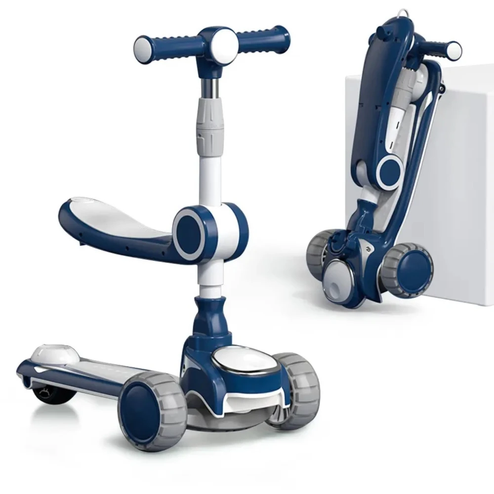 Pikkaboo Mini Rider LED Light Scooter with Music - Navy