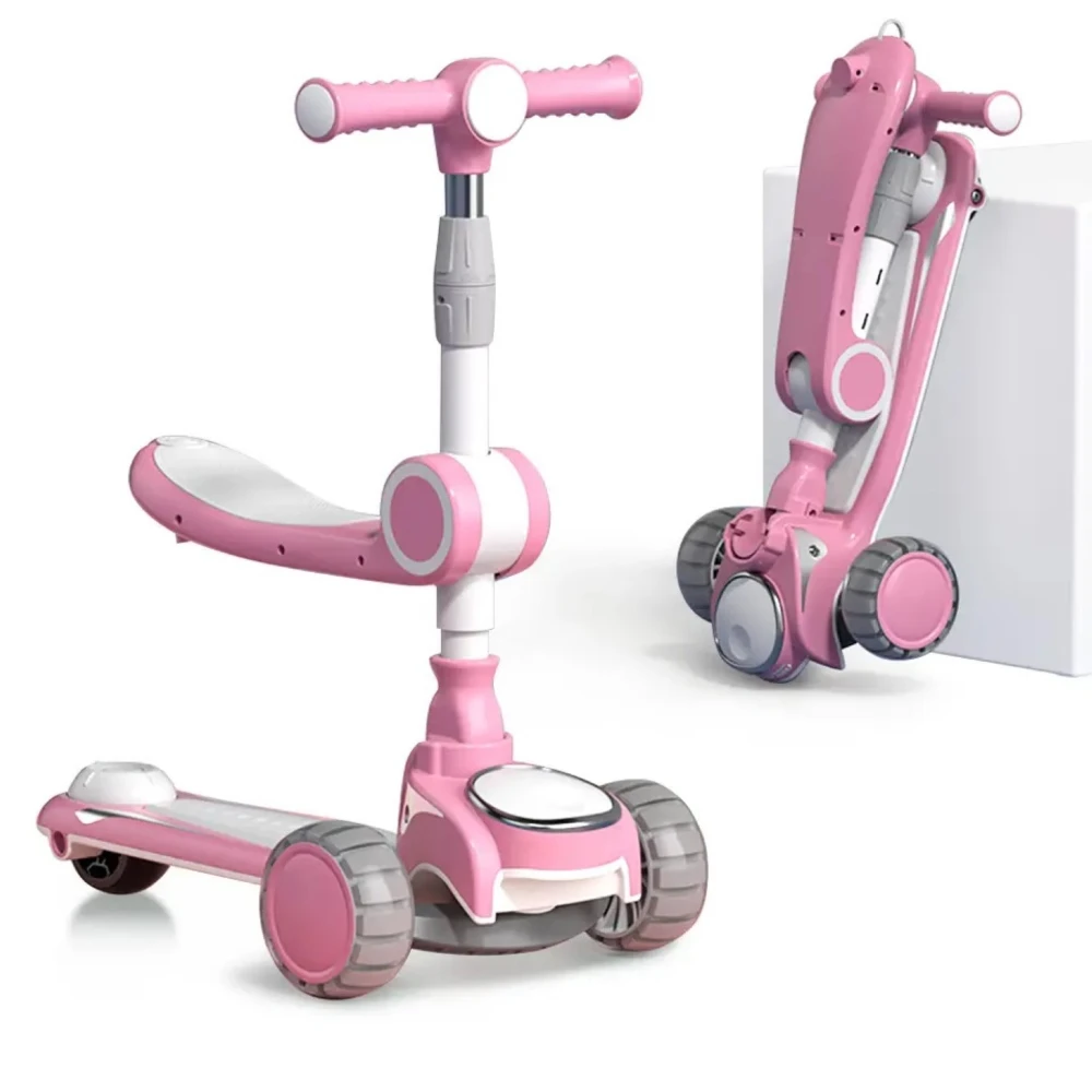 Pikkaboo Mini Rider LED Light Scooter with Music - Pink