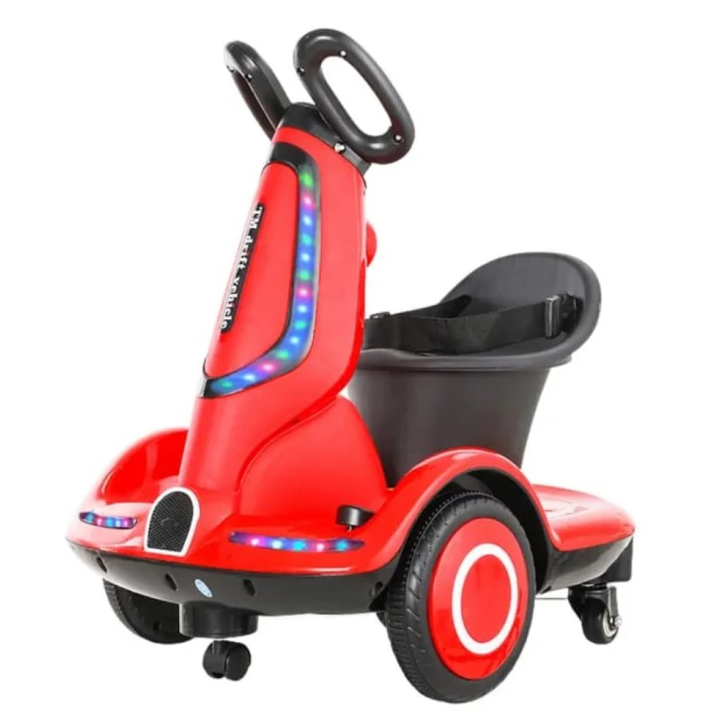 Pikkaboo Toddler Four-wheel Music And Light Electric Scooter - Red - Red