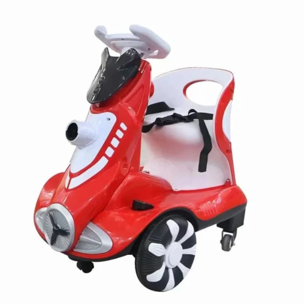 Pikkaboo Toddler Four-wheel Light and Bubbles Electric Scooter - Red