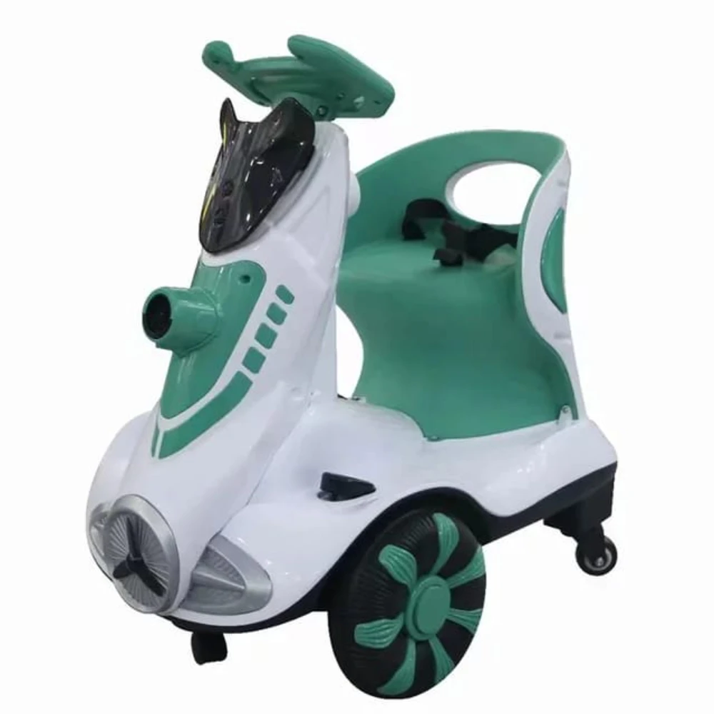 Pikkaboo Toddler Four-wheel Light and Bubbles Electric Scooter - Green