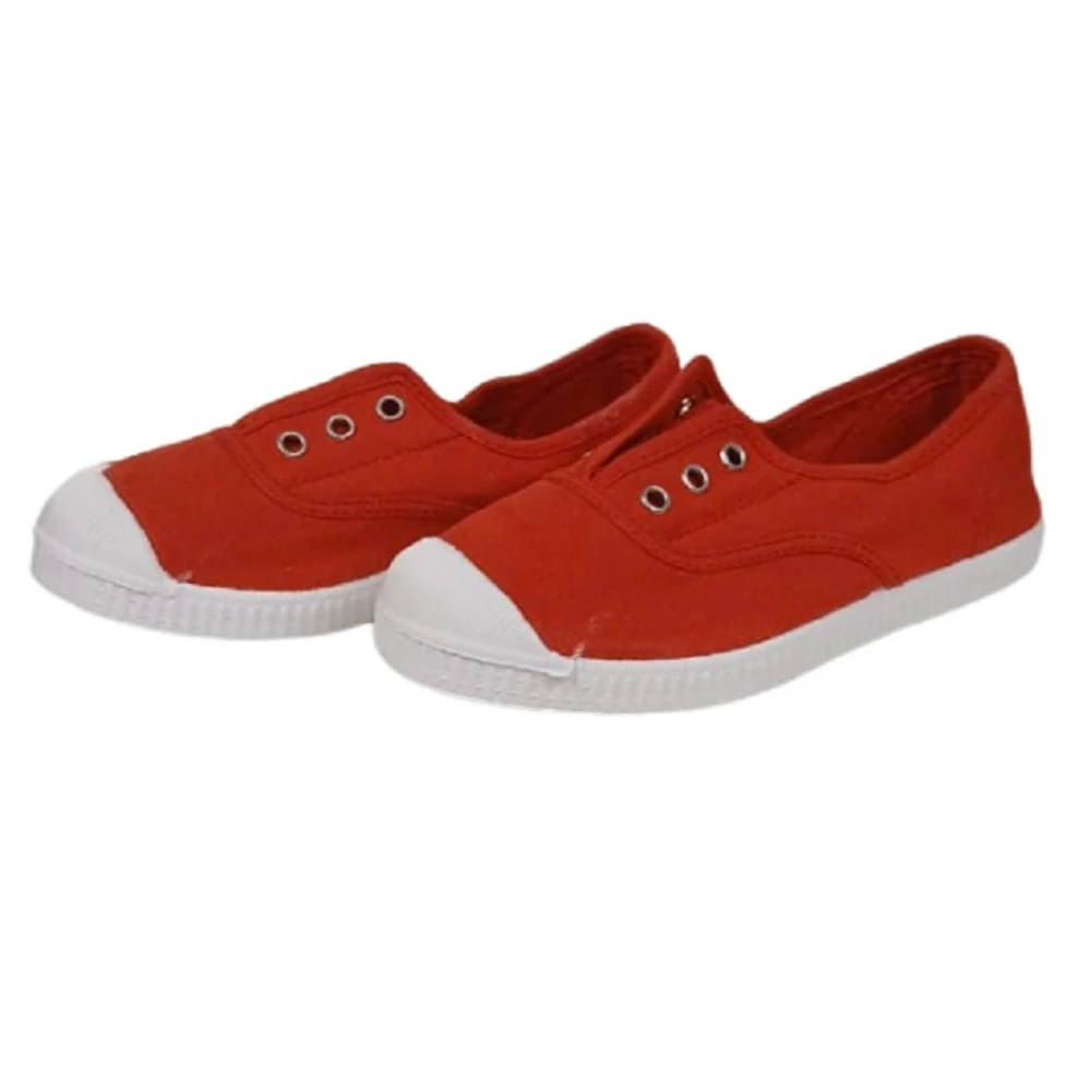 Pikkaboo-Cienta Rojo Eyelet Slip-on Kids Shoes - Kids